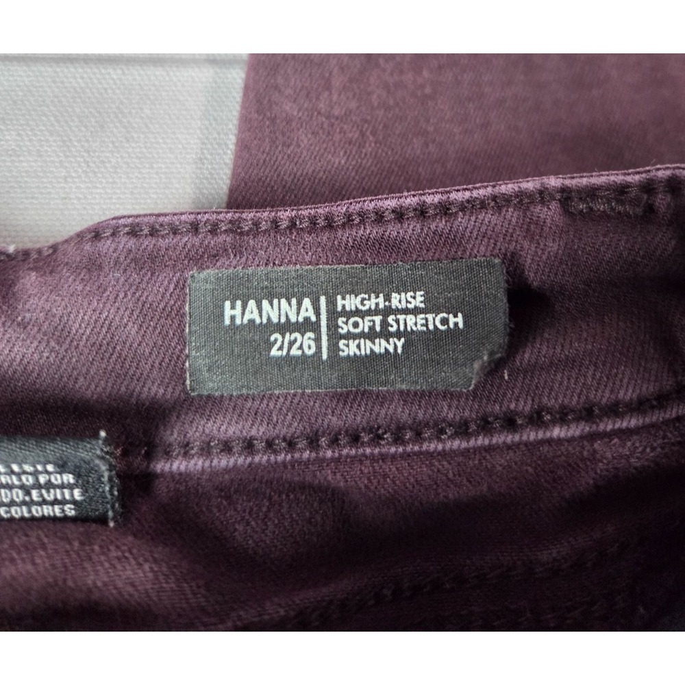 Buffalo Jeans Womens 2/26 Maroon Hanna High Rise Soft Stretch Skinny Pants - Picture 4 of 10